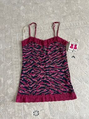 Eyeshadow Hot Pink Lace-Trim Cami Top